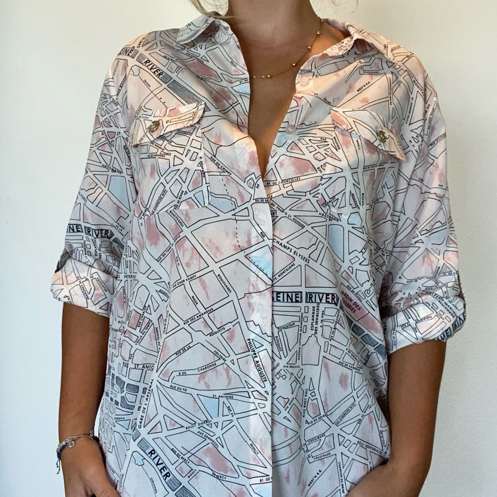 NWT Karl Lagerfeld Button Down Blouse